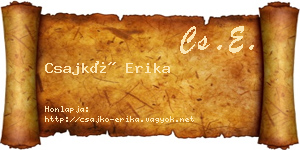 Csajkó Erika névjegykártya
