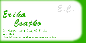 erika csajko business card