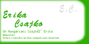 erika csajko business card